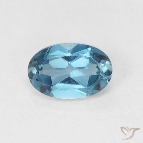 0.58ct Natural Azul Londres Topacio, Ovalada, VVS