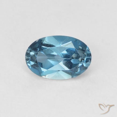 0.66ct Natural Azul Londres Topacio, Ovalada, VVS