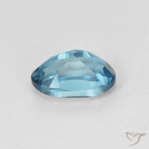 Topacio Azul Londres natural de 0.66 ct, Ovalada, VVS