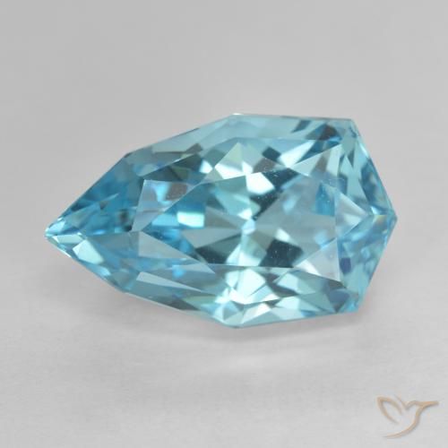 10.85ct Natural Azul Suizo Topacio, En forma de pera, VVS