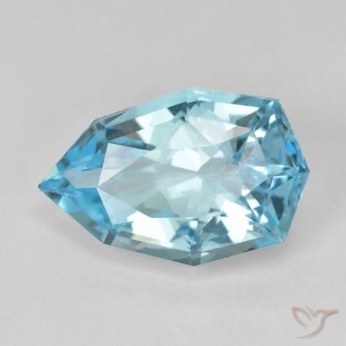 11.95ct Natural Azul Suizo Topacio, En forma de pera, VVS