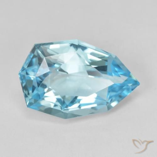 Topacio Azul Suizo natural de 11.95 ct, En forma de pera, VVS