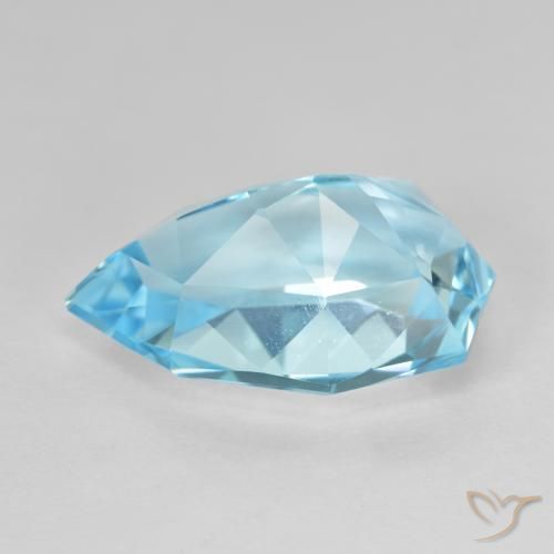 Topacio Azul Suizo natural de 11.95 ct, En forma de pera, VVS