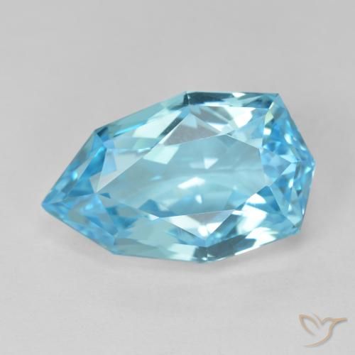 10.90ct Natural Azul Suizo Topacio, En forma de pera, VVS