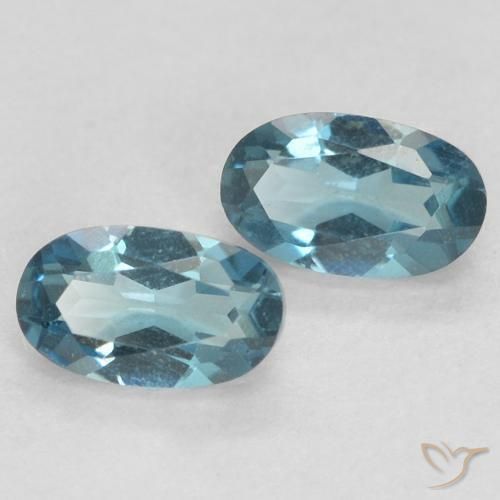 Gemas de Topacio Azul Londres natural de 0.60 ct, Ovalada, VVS-VS