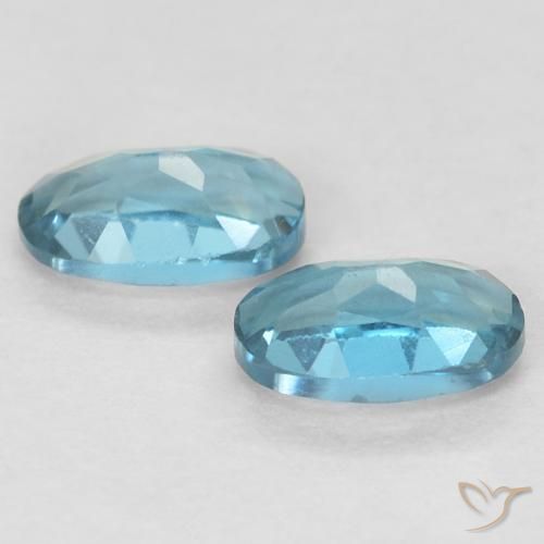 Gemas de Topacio Azul Londres natural de 0.60 ct, Ovalada, VVS-VS