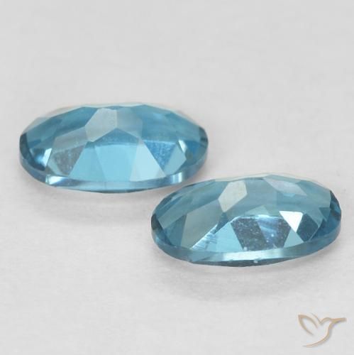 Gemas de Topacio Azul Londres natural de 0.59 ct, Ovalada, VVS-VS