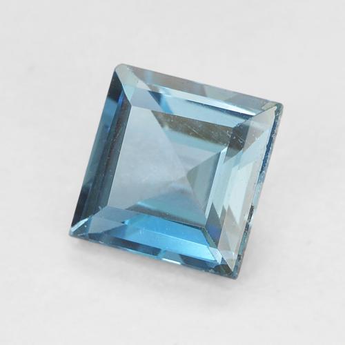 Topacio Azul Londres natural de 0.81 ct, Cuadrado, VVS-VS