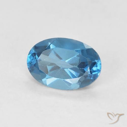 Topacio Azul Londres natural de 0.61 ct, Ovalada, VVS-VS