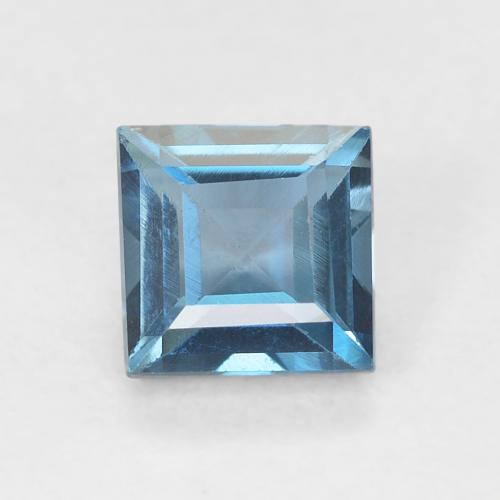 0.82ct Natural Azul Londres Topacio, Cuadrado, VVS-VS