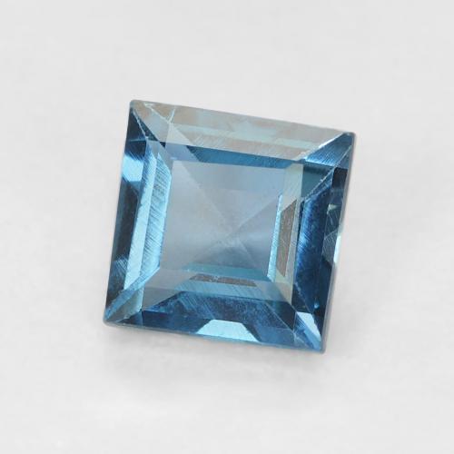 Topacio Azul Londres natural de 0.82 ct, Cuadrado, VVS-VS
