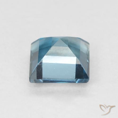 Topacio Azul Londres natural de 0.80 ct, Cuadrado, VVS-VS