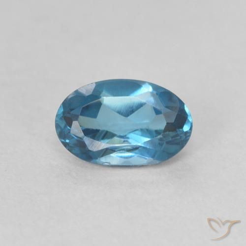 0.60ct Natural Azul Londres Topacio, Ovalada, VVS-VS
