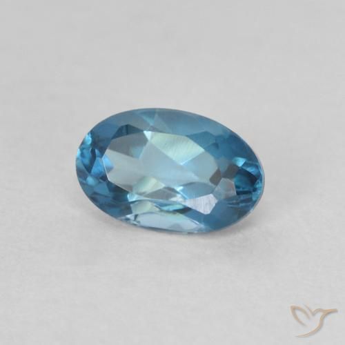 Topacio Azul Londres natural de 0.60 ct, Ovalada, VVS-VS