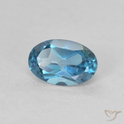 Topacio Azul Londres natural de 0.61 ct, Corte Óvalo, VVS-VS