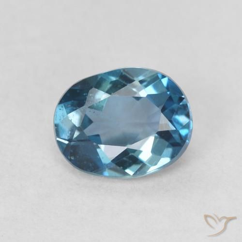 0.81ct Natural Azul Londres Topacio, Ovalada, VS