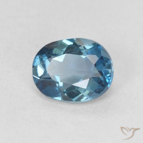 Topacio Azul Londres natural de 0.81 ct, Corte Óvalo, VS