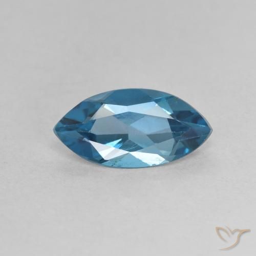 Topacio Azul Londres natural de 1.25 ct, Marquesa, VS