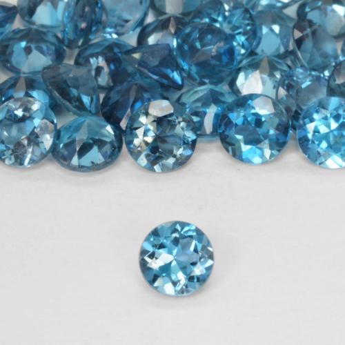 Topacio Azul Londres natural de 0.53 ct, Redondo, VVS-VS