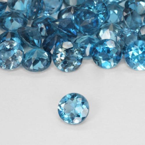 Topacio Azul Londres natural de 0.53 ct, Redondo, VVS-VS