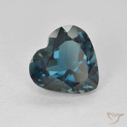 Topacio Azul Londres natural de 3.79 ct, Corazón, VVS