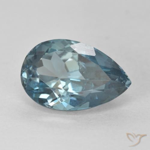Topacio Azul Londres natural de 4.59 ct, En forma de pera, VVS-VS