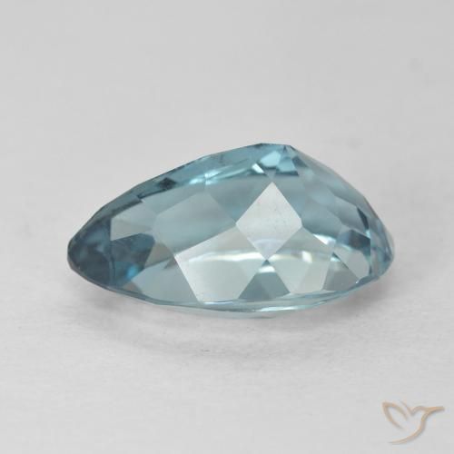 Topacio Azul Londres natural de 4.59 ct, En forma de pera, VVS-VS