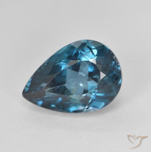Topacio azul natural de 4,75 ct, en forma de pera, VVS-VS