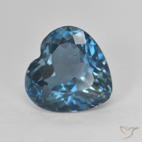 4.74ct Natural Azul Londres Topacio, Corazón, VVS-VS