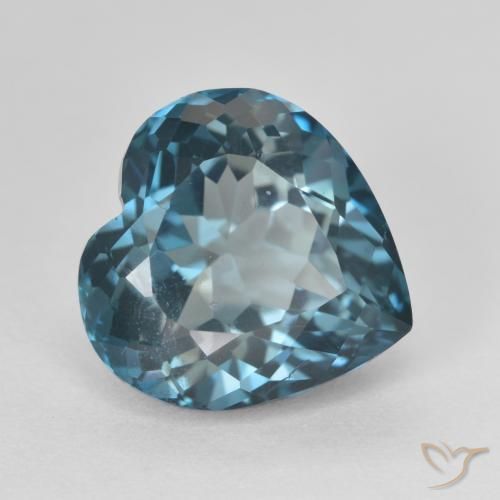 Topacio Azul Londres natural de 5.87 ct, Corazón, VS