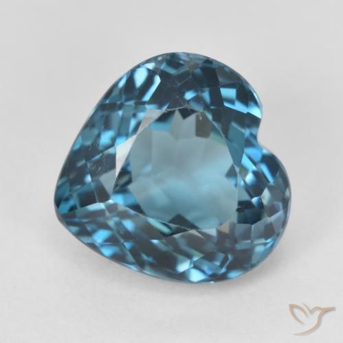 5.23ct Natural Azul Londres Topacio, Corazón, VS