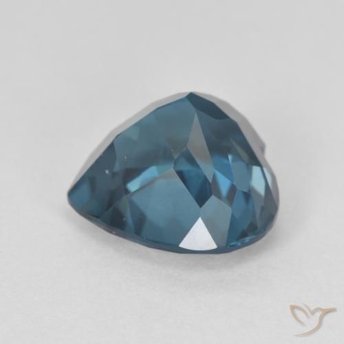 Topacio azul londres natural de 3,77 ct, forma de corazón, VVS-VS