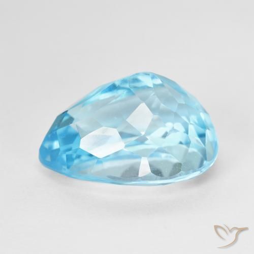 Topacio Azul Cielo natural de 9.63 ct, En forma de pera, VVS