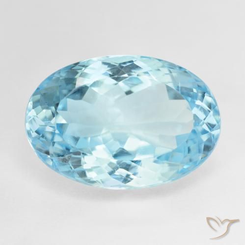20.66ct Natural Azul Cielo Topacio, Ovalada, VVS-VS