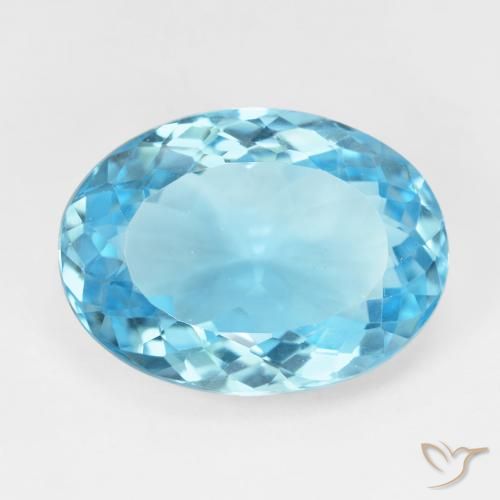 16.90ct Natural Azul Suizo Topacio, Ovalada, VVS-VS