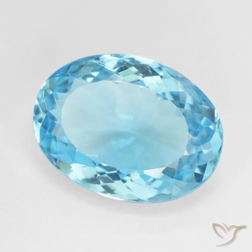 Topacio Azul Suizo natural de 16.90 ct, Ovalada, VVS-VS