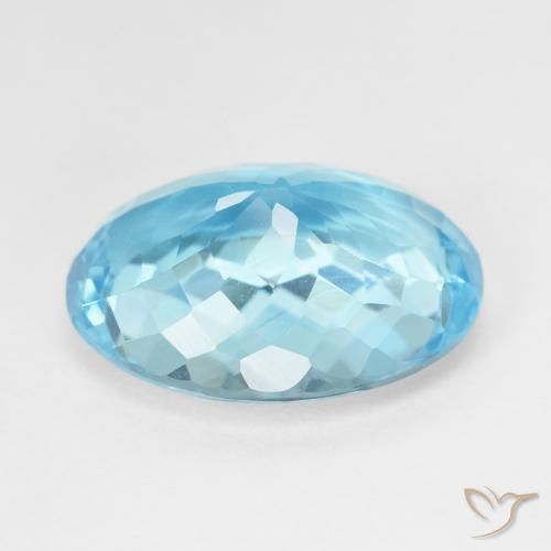 Topacio Azul Suizo natural de 16.90 ct, Ovalada, VVS-VS