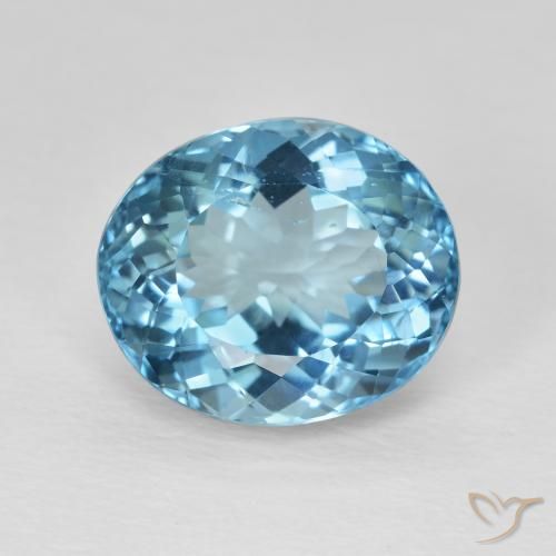 8.17ct Natural Azul Suizo Topacio, Ovalada, VVS-VS