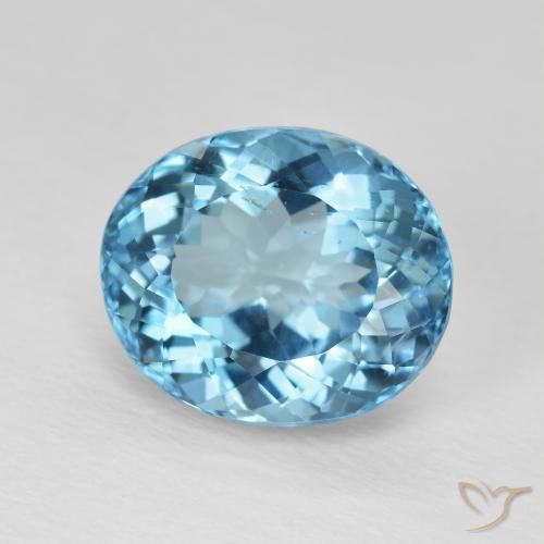 Topacio Azul Suizo natural de 8.17 ct, Ovalada, VVS-VS