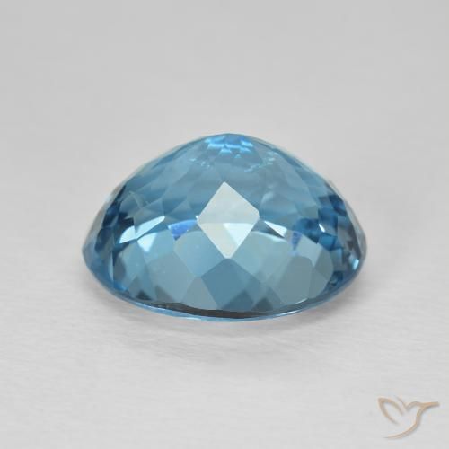 Topacio Azul Suizo natural de 8.17 ct, Ovalada, VVS-VS