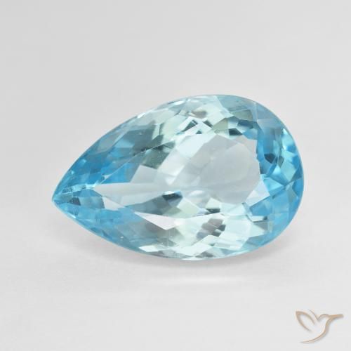12.40ct Natural Azul Suizo Topacio, En forma de pera, VVS-VS