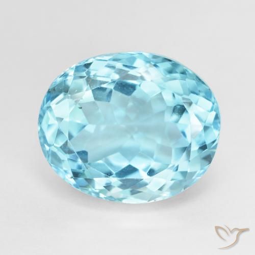 13.82ct Natural Azul Suizo Topacio, Ovalada, VVS-VS