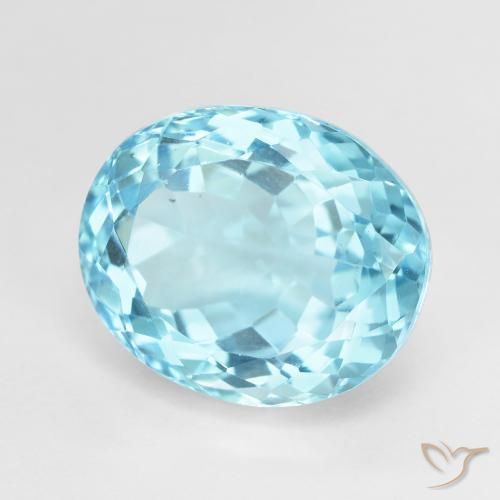 Topacio Azul Suizo natural de 13.82 ct, Ovalada, VVS-VS