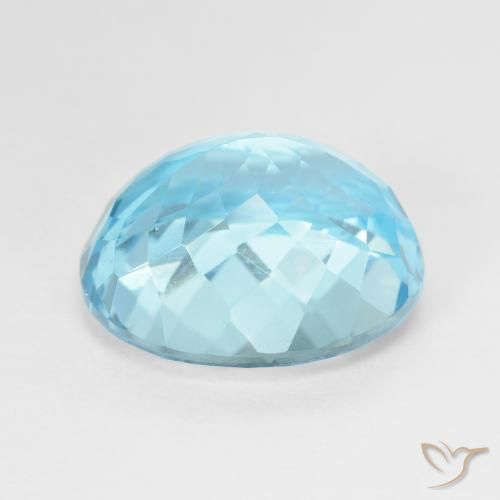 Topacio Azul Suizo natural de 13.82 ct, Ovalada, VVS-VS