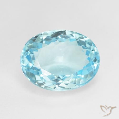 9.81ct Natural Azul Suizo Topacio, Ovalada, VVS-VS