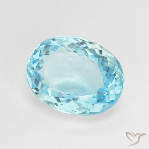 Topacio Azul Suizo natural de 9.81 ct, Ovalada, VVS-VS
