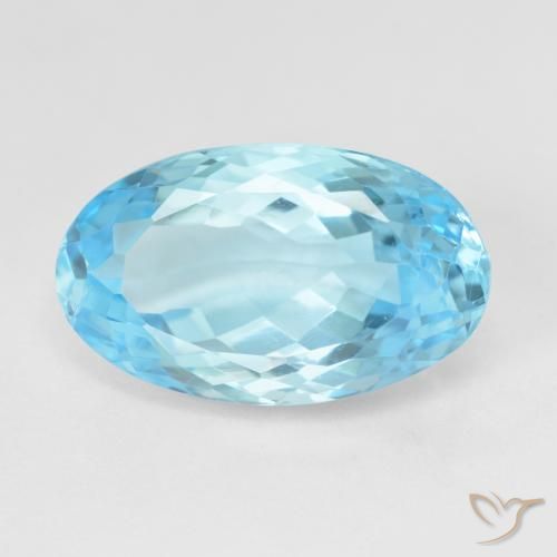 10.88ct Natural Azul Suizo Topacio, Ovalada, VVS