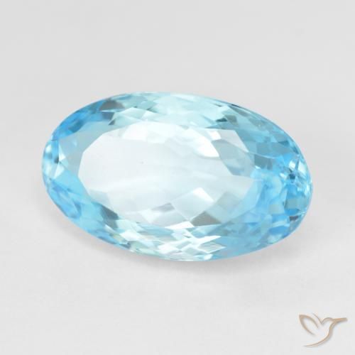 Topacio Azul Suizo natural de 10.88 ct, Ovalada, VVS
