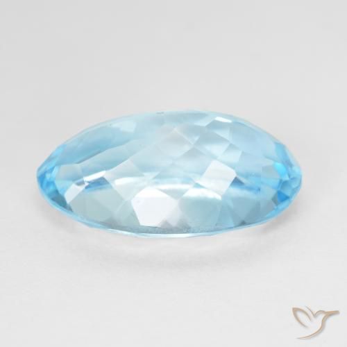 Topacio Azul Suizo natural de 10.88 ct, Ovalada, VVS