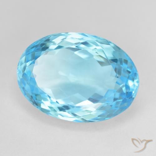 Topacio Azul Suizo natural de 14.91 ct, Ovalada, VVS